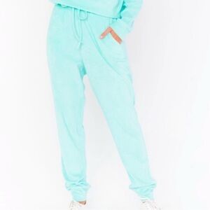 Show Me Your Mumu Turquoise Terry Cloth Joggers